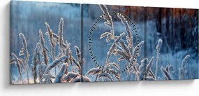 Kép - Téli rét (órával) (90x30 cm)