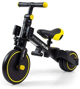 Gyerek háromkerekű bicikli 4az1-ben Milly Mally Optimus Plus tolókarral black
