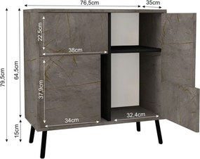 Darien - Gordion Marble, Black Wood