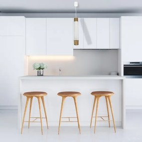 Csillár zsinóron Marble white/brass 1xGU10/8W/230V