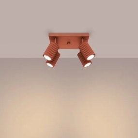 Sollux SL.1640 - Spotlámpa KARBON 4xGU10/10W/230V piros