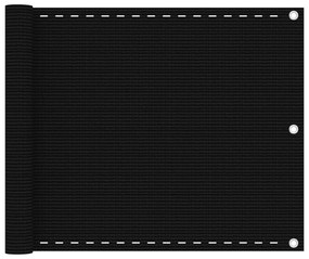 fekete HDPE erkélyparaván 75 x 600 cm