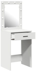 LED-es pipereasztal Fehér 50x41x135 cm