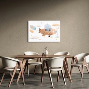 Kép - Akvarell elefánt egy repülőgépen (90x60 cm)