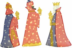 vidaXL 3 bölcs karácsonyi világítás 3 pcs Meleg fehér 105 cm szövet