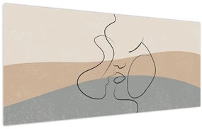 Kép - Line art csók (120x50 cm)