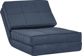 HOMCOM Padozati Kanapé Összecsukható Fekvőszék 5-Fokozatban Állítható Kanapéágy Egyszemélyes Kanapé Kék 61 x 73 x 58 cm | Aosom