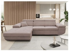 CASTELO balos L-alakú ágyazható sarokülőgarnitúra tárolóval, bézs