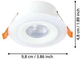Eglo 900913 - KÉSZLET 3x LED Beépíthető lámpa CALONGE 3xLED/4,8W/230V fehér