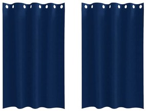 Függönyök függönyökkel 2 pcs Sötétkék Poliészter