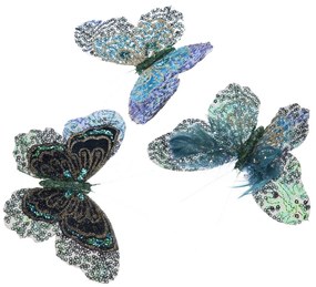 Textil pillangó készlet 3 db, kék