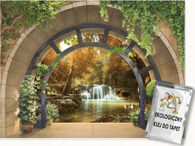 3D Fotótapéta Ablak Vízesés Hálószoba Nappali Tapéta Flizelina 300x210