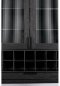 Fekete tölgyfa bortartó szekrény, palackok száma 20, 89x181 cm Travis – Zuiver