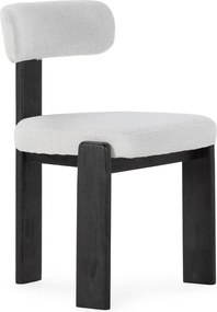 Fekete-világosszürke kárpitozott étkezőszék szett 2 db-os Nadia – MOME