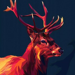 Poszter 50x50cm Szarvas a geometriában