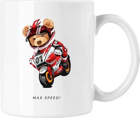 Bögre Ralph mackó Motoros Fehér 330ml