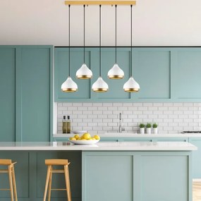 YILDO zsinóros csillár 5xE27/40W/230V fehér/arany