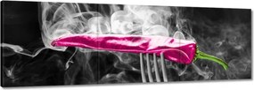 Vászonkép 60x20 Rózsaszín paprika a füstben