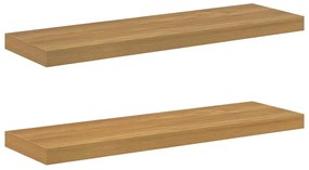 vidaXL Falpolc Falra szerelhető 2 pcs Barna 80 x 23,5 x 4 cm Faanyag