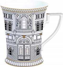 Bögre 300 ml nagy fehér ajándék díszített stílusos