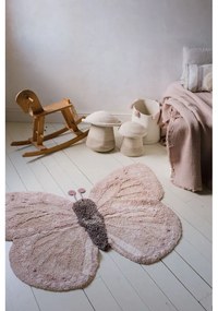 Világos rózsaszín-bézs mosható kézi szövésű pamut gyerek szőnyeg 90x120 cm Baby Butterfly – Lorena Canals