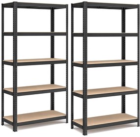 Songmics acél polcrendszer 2 db-os, 180x90x40 cm, fekete