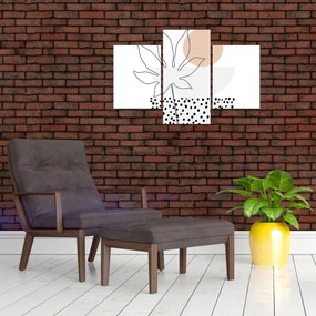 Kép - Vonal művészet virágok N⁰3 (90x60 cm)