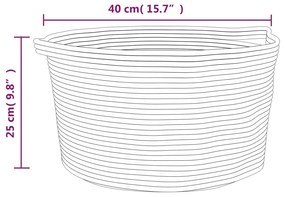 szürke és fehér pamut tárolókosár Ø40 x 25 cm