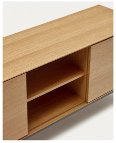 Natúr színű TV-állvány tölgyfa dekorral 195x55 cm Vedrana – Kave Home