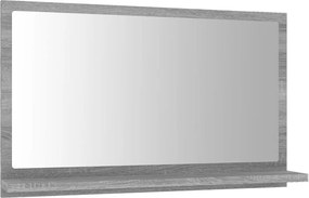 vidaXL szürke sonoma színű szerelt fa fürdőszobatükör 60x10,5x37 cm