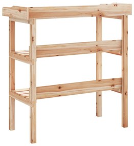 tömör fenyőfa növénytartó asztal polcokkal 78x38x82,5 cm