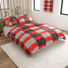 Pamut ágyneműhuzat SQUARES BLEND piros Ágyneműhuzat mérete: 70 x 90 cm | 140 x 200 cm