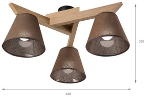 Brilagi - LED  Felületre szerelhető csillár  ANTHONY 3xE14/40W/230V tölgy/barna