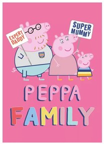 Peppa malac polár takaró family pink 100x140cm