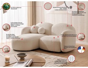 Világosbarna buklé sarokkanapé (bal oldali-heverő résszel) Orbit – Ropez