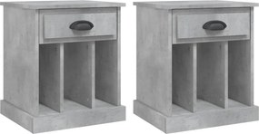 vidaXL 2 db betonszürke éjjeliszekrény 43x36x50 cm