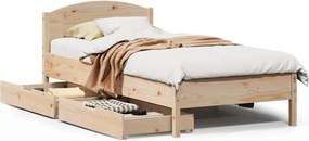 vidaXL tömör fenyőfa ágy matrac nélkül 75 x 190 cm