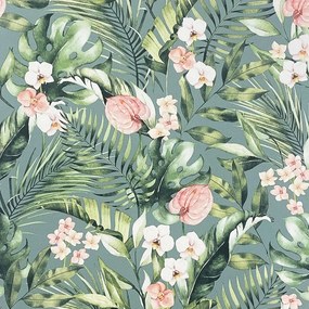 Arthouse Signature 1 Tropical Floral kék-rózsaszín trópusi papír tapéta – 924905