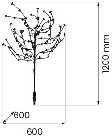 LED RGBW Napelemes lámpa TREE LED/0,1W/1,2V 600 mAh IP44 barna