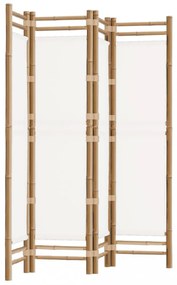 4 paneles összecsukható bambusz és vászon térelválasztó 160 cm