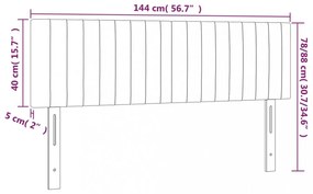 2 db sötétszürke bársony fejtámla 72 x 5 x 78/88 cm