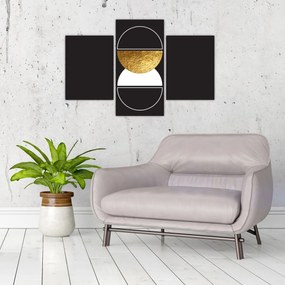 Kép - Absztrakció arany és fekete N⁰2 (90x60 cm)