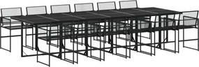 vidaXL 13 részes fekete polyrattan kerti étkezőgarnitúra