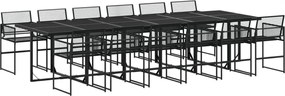 vidaXL 13 részes fekete polyrattan kerti étkezőgarnitúra