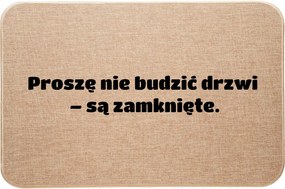 Lábtörlő lenvászon ajtóhoz Vicces Kérjük, ne ébressze fel az ajtót zárva van