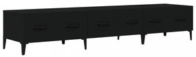 fekete szerelt fa TV-szekrény 150 x 34,5 x 30 cm