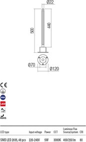 Kültéri Állólámpa Szürke WIKI REDO 90434