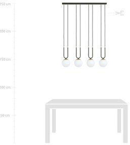 Csillár zsinóron GLAM 4xE14/10W/230V fekete