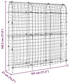 2 db U-alakú acél kerti rács kúszónövényekhez