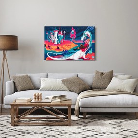 Kép - a herceg és a sárkány hercegnő (90x60 cm)